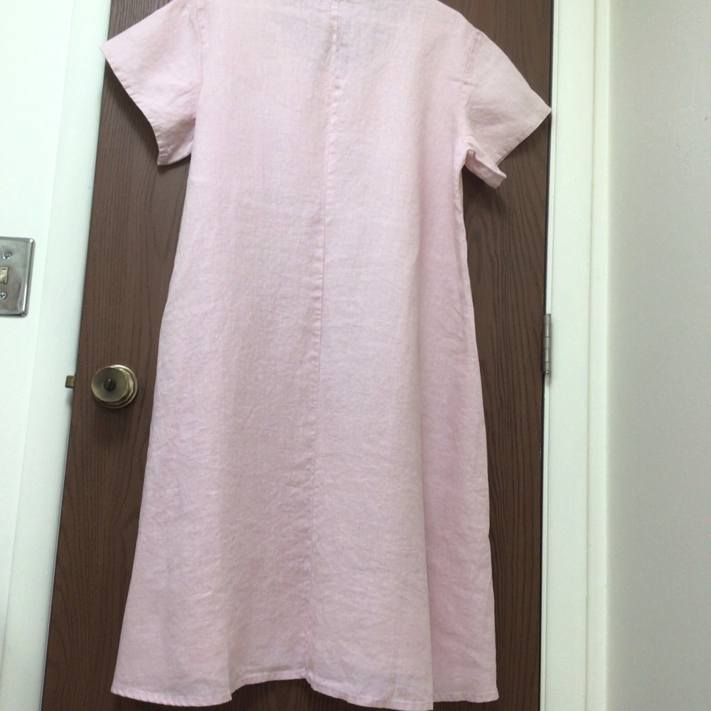 Flax Light Pink Linen Midi Dress - Picture 7 of 11